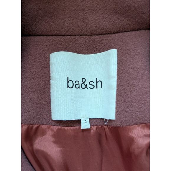 NWT Ba&sh Double Breasted Wool Coat Size 0 US 2 Pink Red - Picture 7 of 12